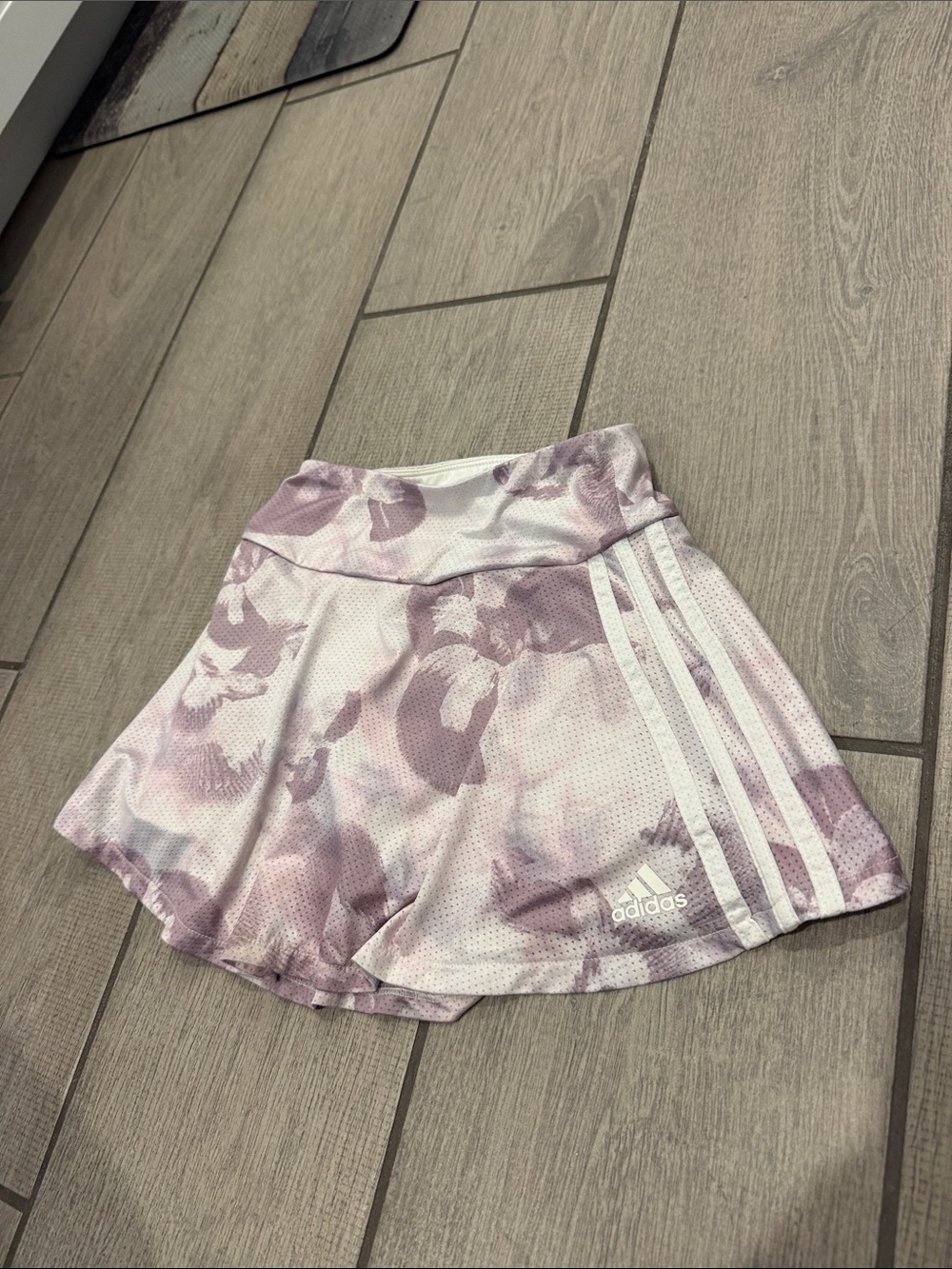 adidas Lavender Floral Circle Skirt with White 3-Stripes